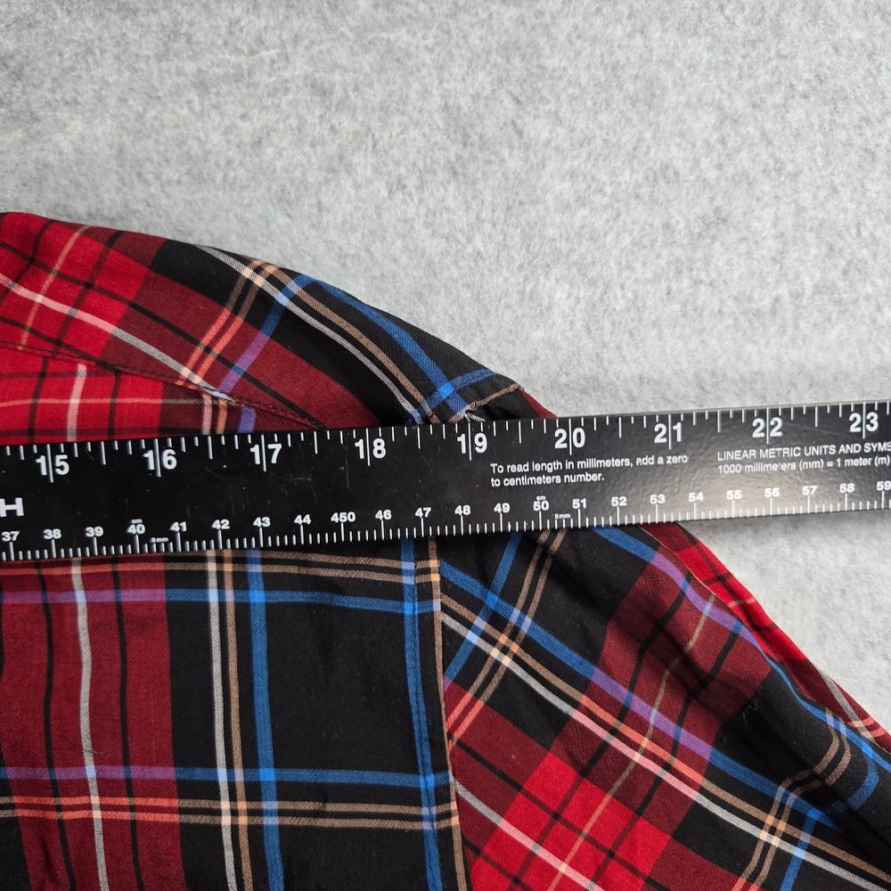 Marc by Marc Jacobs Button Down Mens XL Black Plaid Shrunken Fit Tencel Shirt - Picture 9 of 9